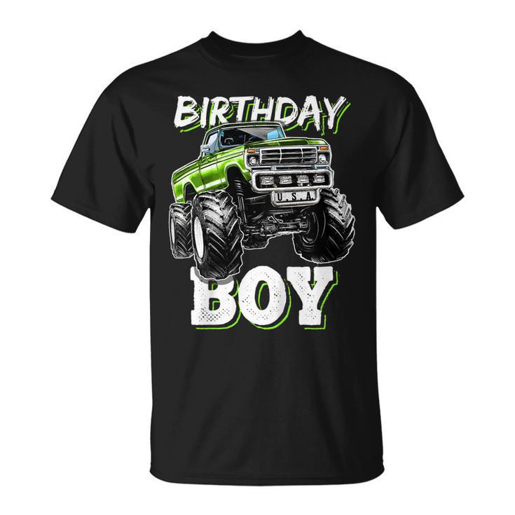 Birthday Boy Monster Truck Birthday Party Gift For Boys Kids  Unisex T-Shirt
