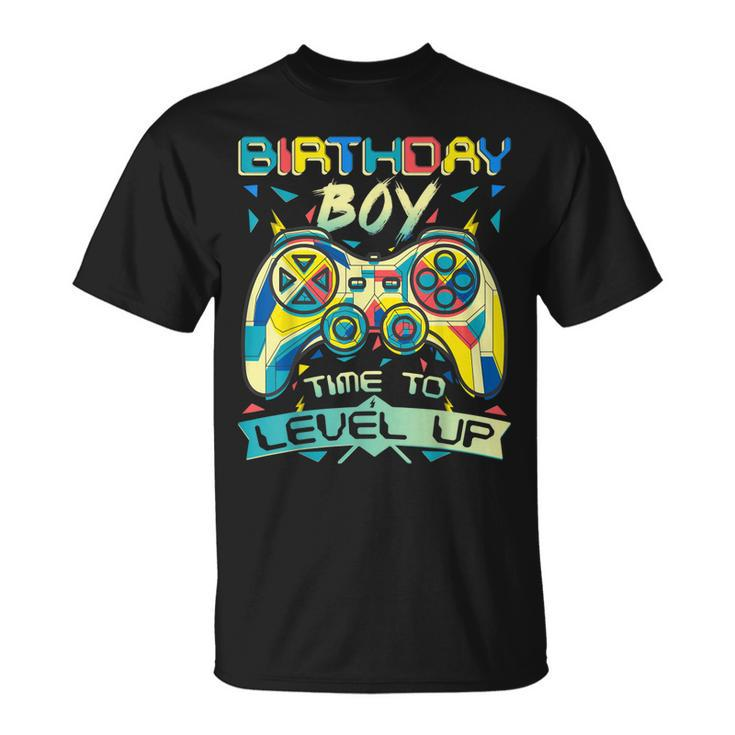 Birthday Boy Time To Level Up Video Game Birthday Gamer Boys  Unisex T-Shirt