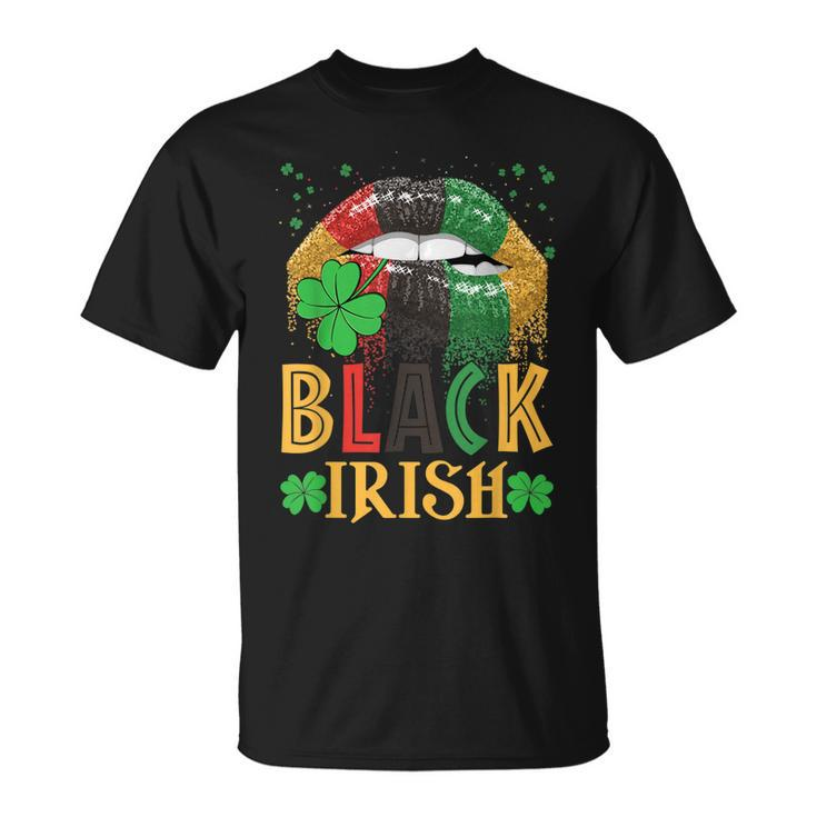 Black Irish Dripping Lips African American St Patricks Day  Unisex T-Shirt
