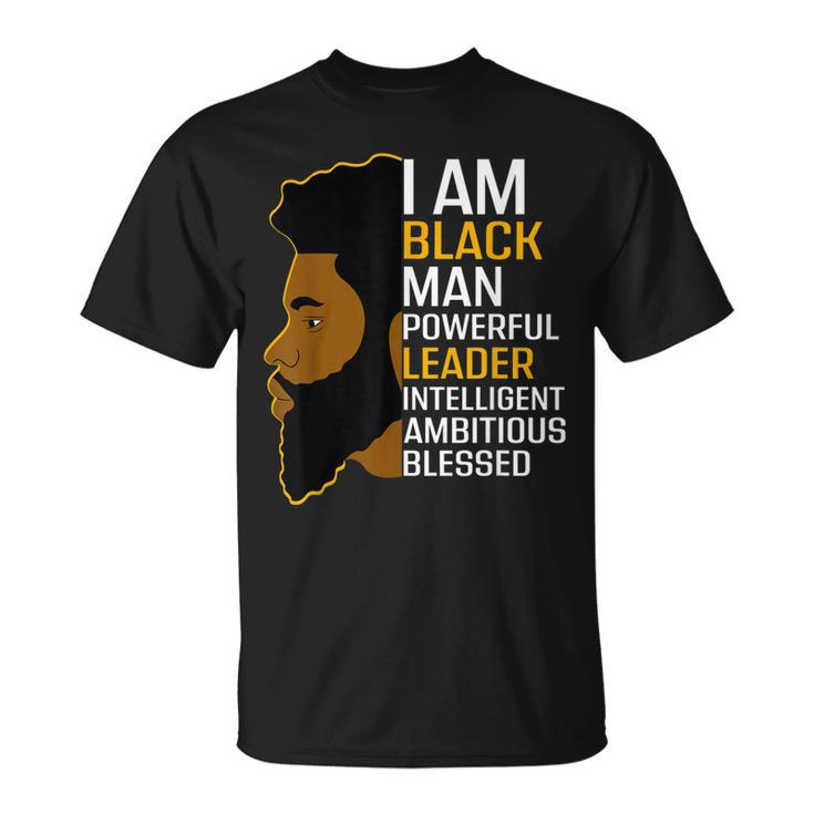 I Am Black Man Powerful Leader Black King African American V2 T-Shirt