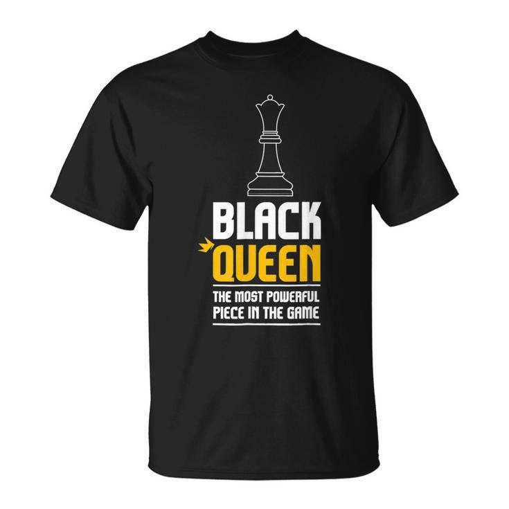 Black Queen Chess Black History Month Afro African Pride T-Shirt