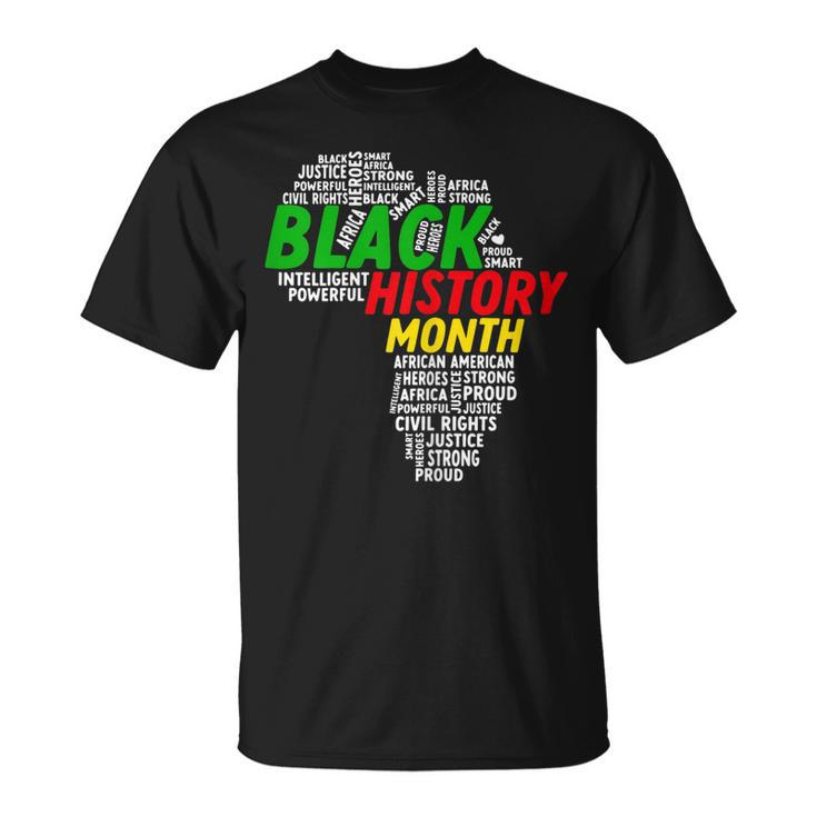 Womens Black History Month African Map African American Roots Pride T-Shirt
