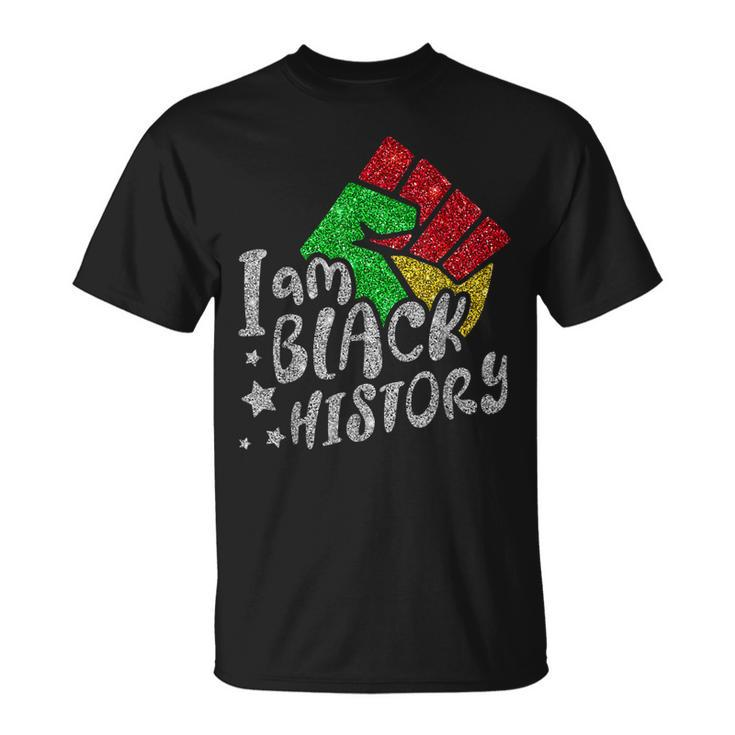 I Am Black Woman Blm Melanin Educated Black History Month T-Shirt