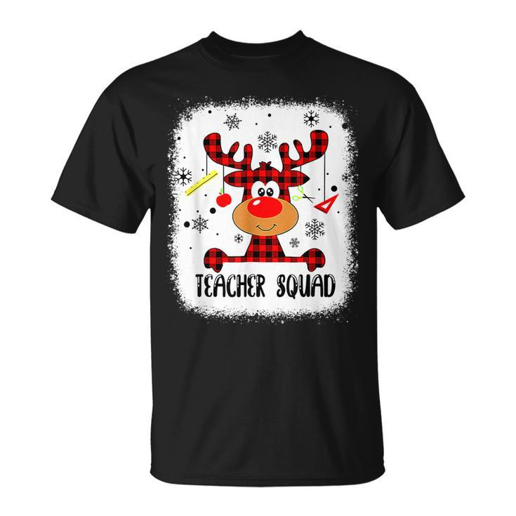 Bleached Teacher Squad Reindeer Teacher Christmas Xmas V20 T-shirt