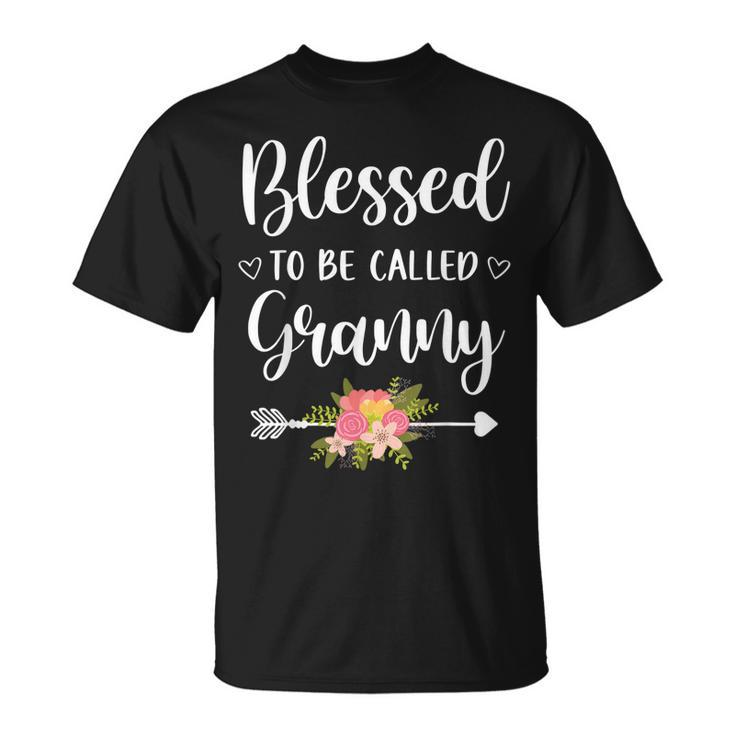 Blessed To Be Called Granny Women Flower Decor Grandma T-Shirt