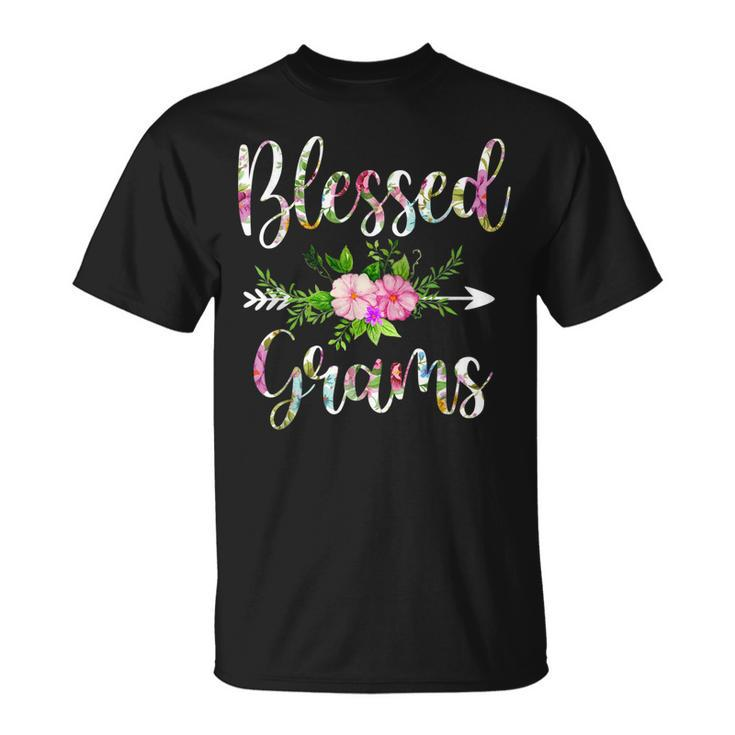 Blessed Grams Floral For Women Grandma T-Shirt