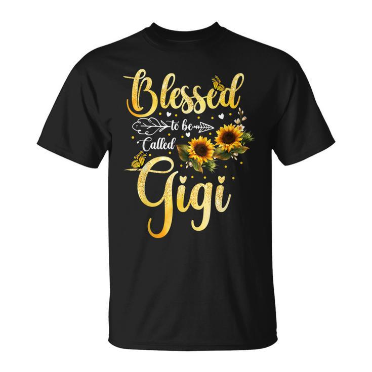 Blessed To Be Called Gigi Sunflower Butterfly Mothers Day Unisex T-Shirt