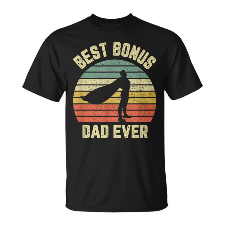 Bonus Dad Gift  Cool Retro Hero Best Bonus Dad Ever Gift For Mens Unisex T-Shirt