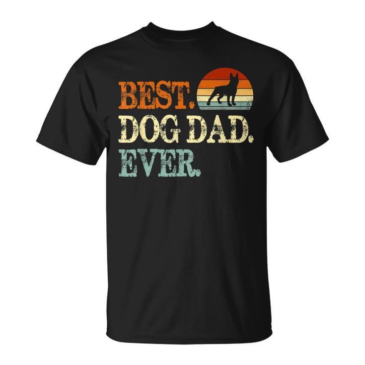 Boston Terrier Best Dog Dad Ever Retro Vintage Unisex T-Shirt
