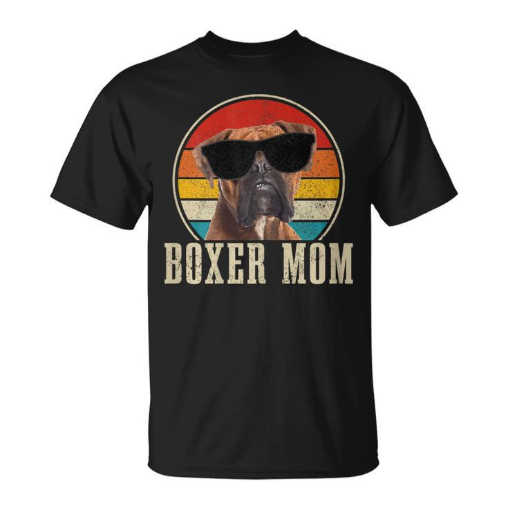 Boxer Mom Vintage Funny Boxer Dog Owner Gift For Womens Unisex T-Shirt