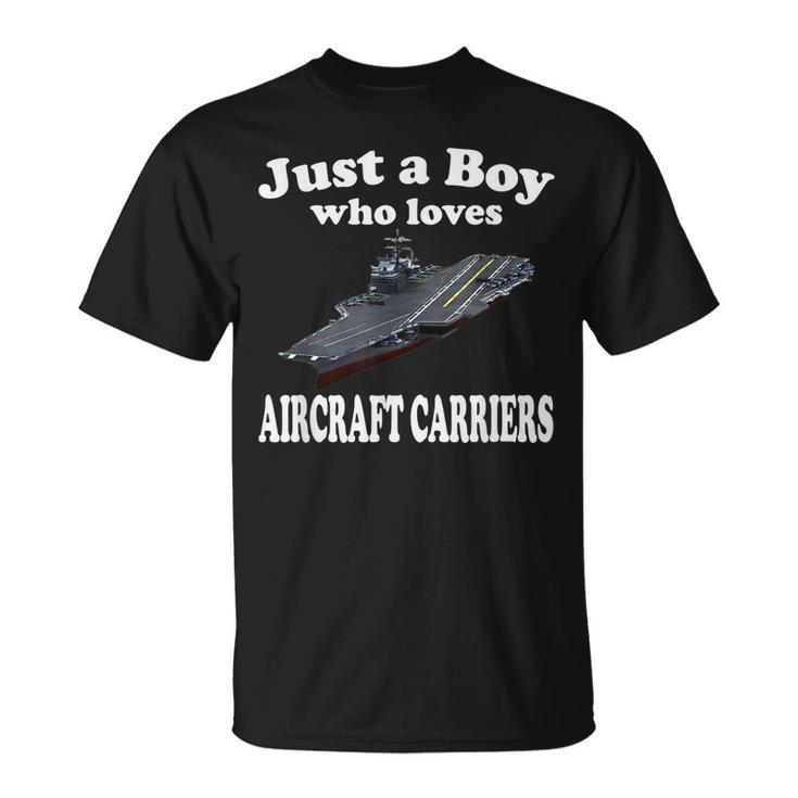 Boy Who Loves Aircraft Carrier Uss Forrestal Cv-59 Cva-59 T-Shirt