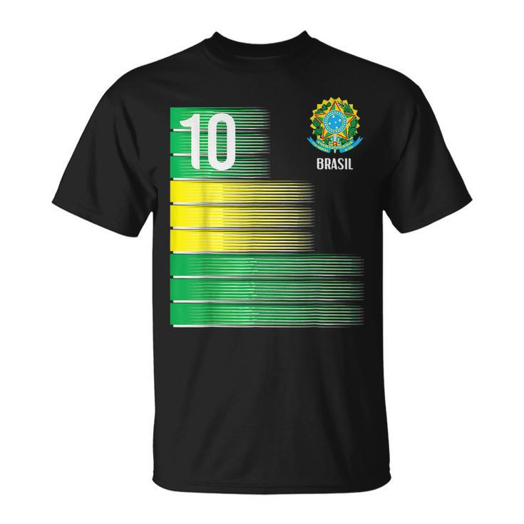 Brasil Flag Number 10 Brazil Soccer Boys Girl T-shirt