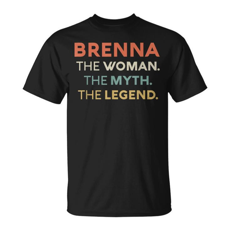 Brenna The Woman The Myth Legend Name Personalized Women Unisex T-Shirt