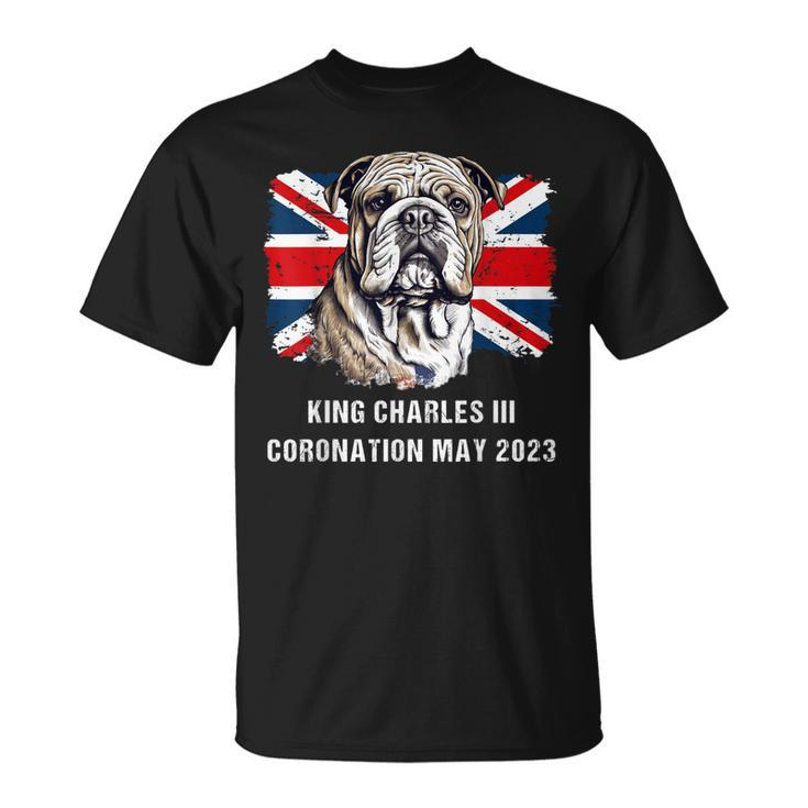 Bulldog Union Jack King Charles Coronation  Unisex T-Shirt