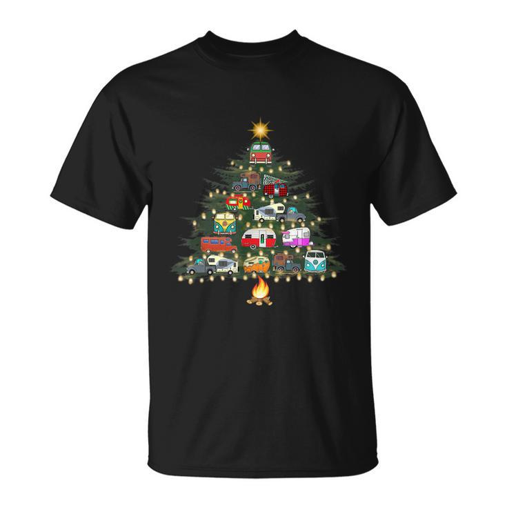 Camper Christmas Tree Vehicles Camping Rving Trailers Gift Tshirt Unisex T-Shirt