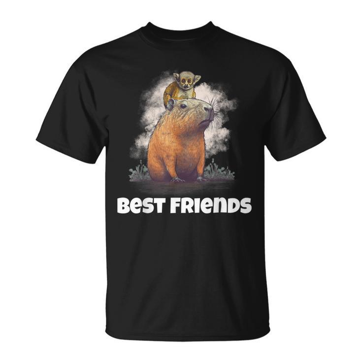 Capybara And Monkey Friends  Unisex T-Shirt