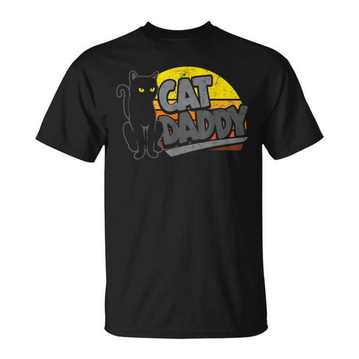 Cat Daddy Vintage Sunset Retro Distressed Fathers Day T-shirt