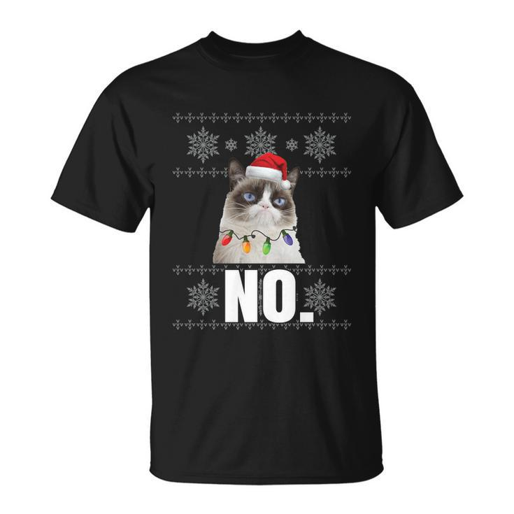 Cat No Grumpy Xmas Cats No Ugly Christmas Funny Gift Cute Gift Unisex T-Shirt