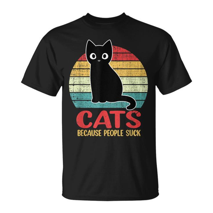 Cats Because People Suck Black Cat T-shirt