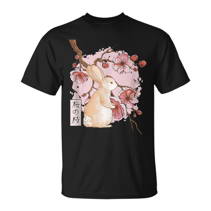 Cherry Blossom Kawaii Cute Rabbit Kawaii Japanese Style  Unisex T-Shirt
