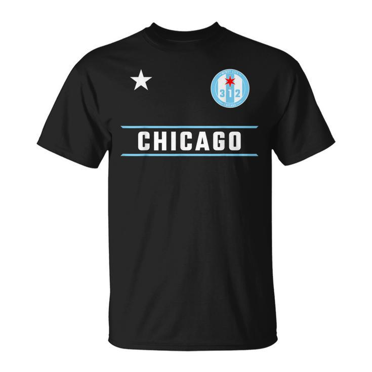 Chicago Windy City Designer Badge With Iconic 312 Area Code  Unisex T-Shirt