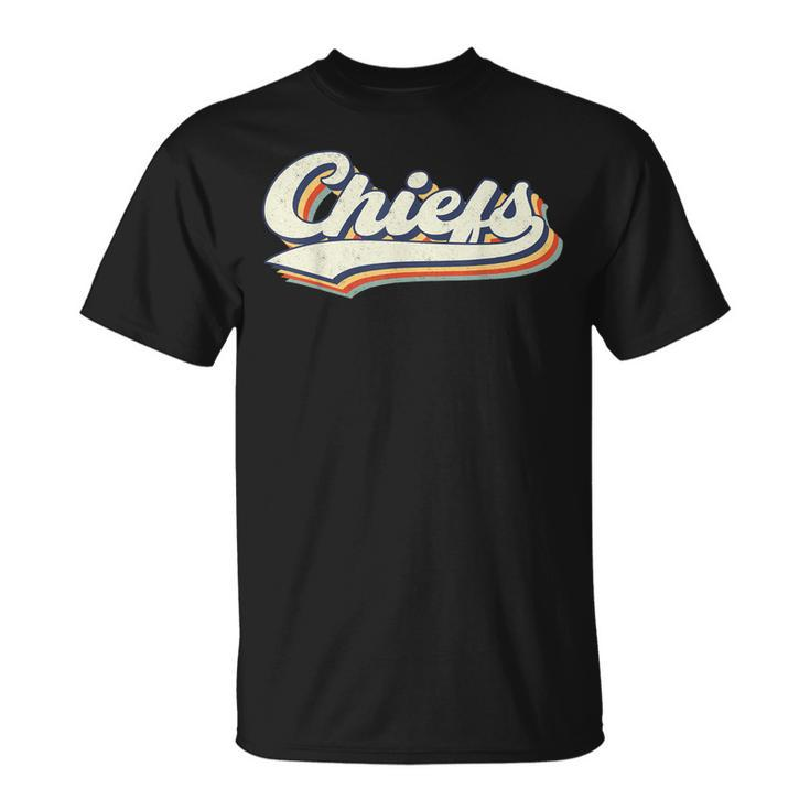Chiefs Name Personalized Vintage Retro Chiefs Sport Name T-shirt - Thegiftio