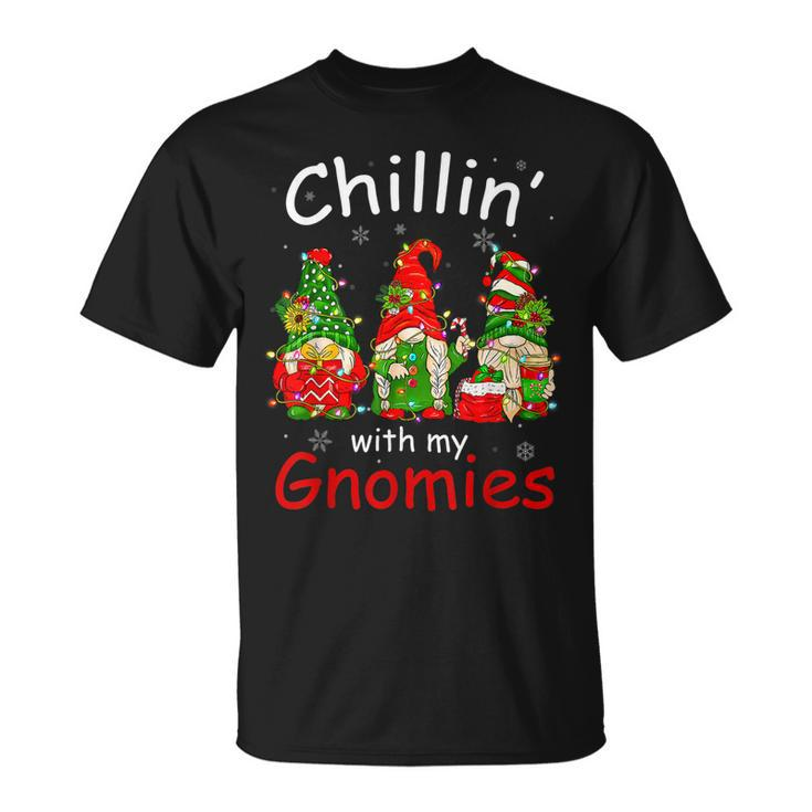 Chillin With My Gnomies Gnome Christmas Pamajas T-shirt