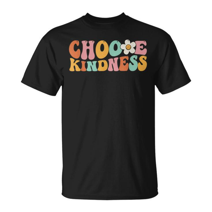 Choose Kindness Retro Groovy Be Kind Inspirational Teacher T-Shirt