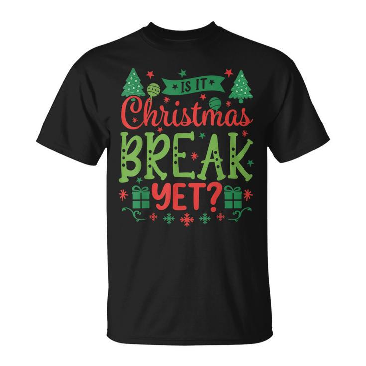 Is It Christmas Break Yet Christmas Pajama Teacher Women T-shirt
