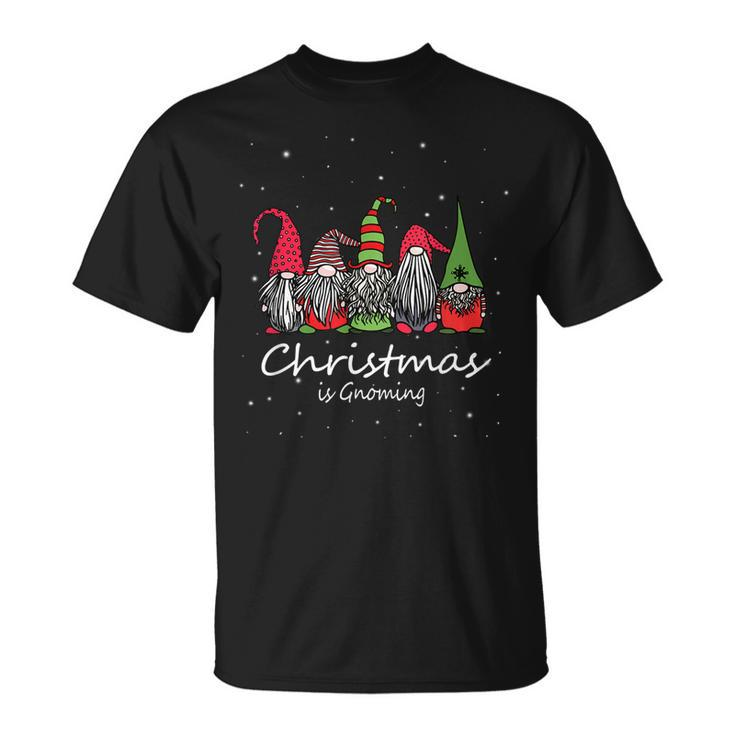 Christmas Is Gnoming God Jul Gnome Tomte Xmas Santa Idea T-shirt