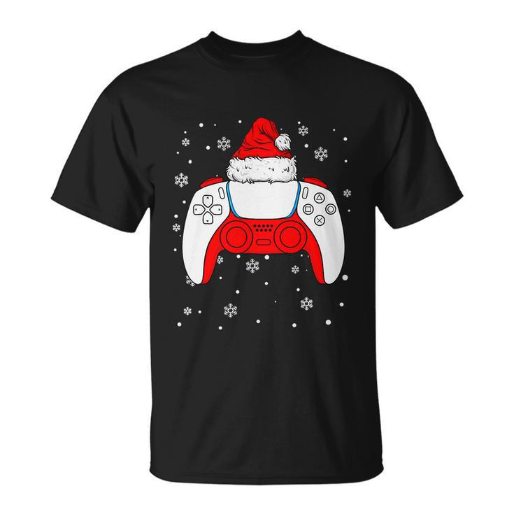 Christmas Santa Gamer Controller Boys Teens Gaming Xmas Unisex T-Shirt