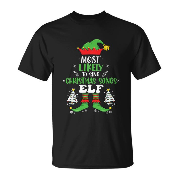 Christmas Songs Elf Family Matching Group Christmas Party Unisex T-Shirt