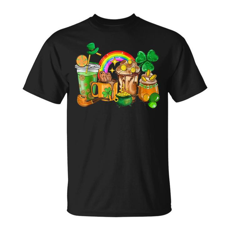 Coffee Lucky Latte Green Irish Shamrock St Patricks Day T-Shirt