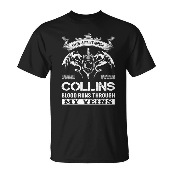 Collins Last Name Surname Tshirt T-shirt
