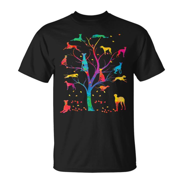 Colored Greyhound Tree Colorful Greyhound Mom Dad Unisex T-Shirt