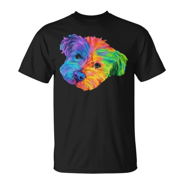 Colorful Bichon Frize Dog Digital Art Unisex T-Shirt