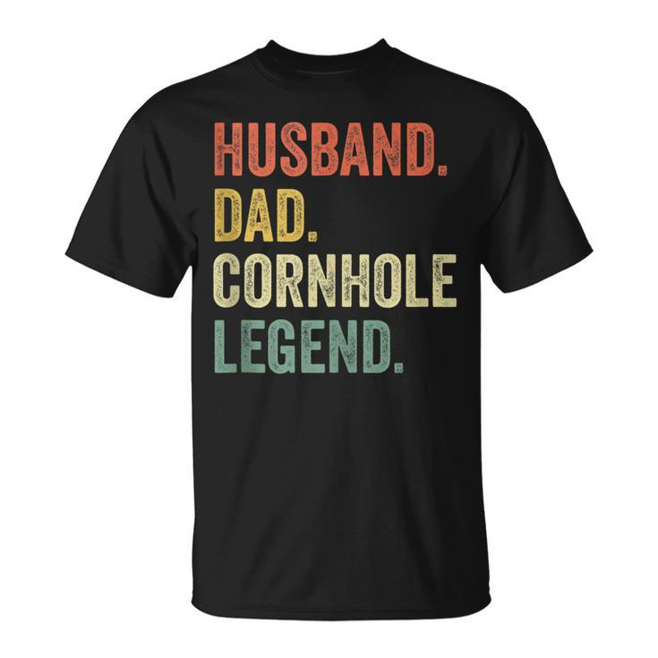 Mens Cornhole Vintage Husband Dad Legend T-Shirt
