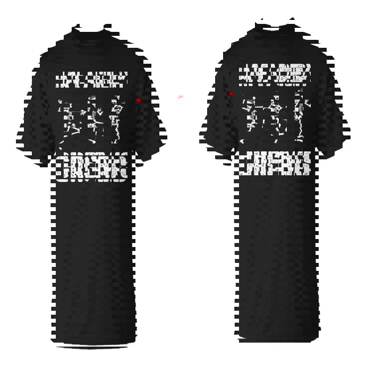 Creepy Christmas Skeleton Costume Snow Xmas T-shirt