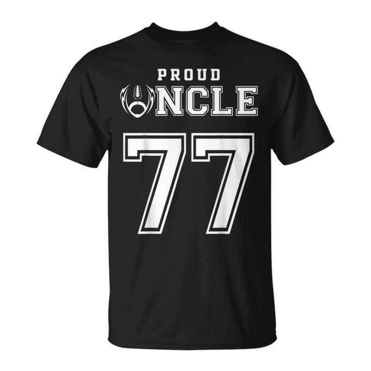 Custom Proud Football Uncle Number 77 Personalized For Men Unisex T-Shirt