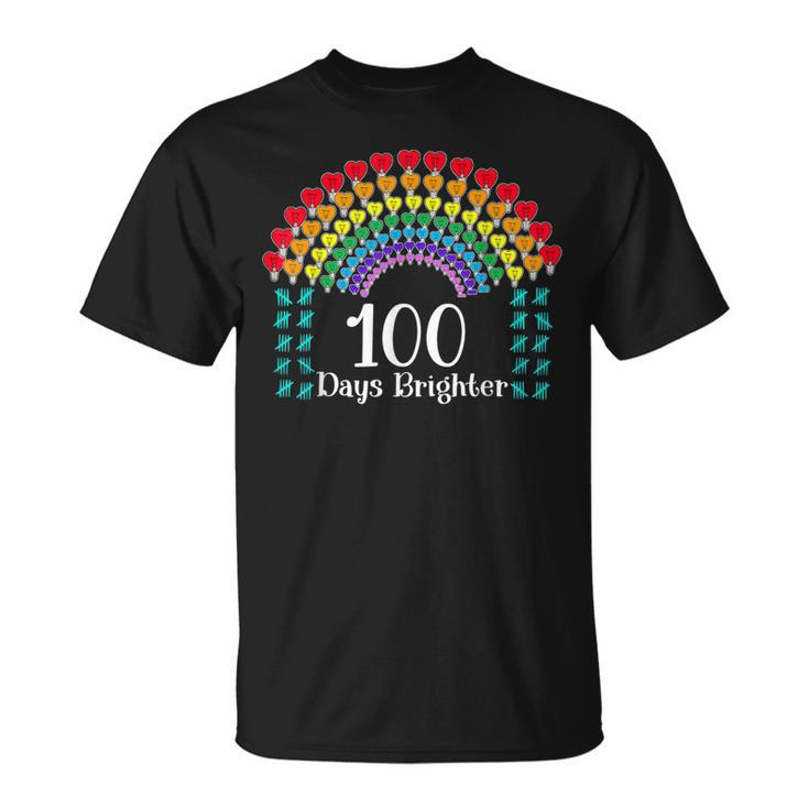Cute 100 Days Of School 100 Days Brighter Hearts 100Th Day T-shirt