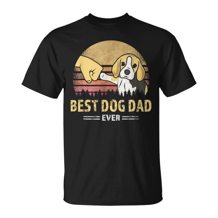 Mens Cute Best Beagle Dad Ever Retro Vintage Puppy Lover T-Shirt