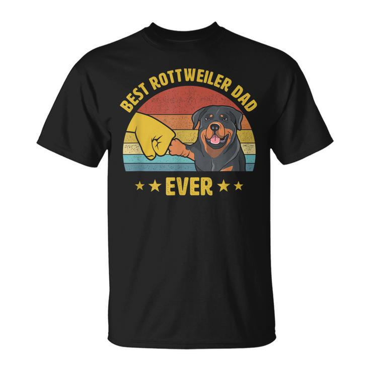 Cute Best Rottweiler Dad Ever Proud Vintage Rottie Father T-Shirt
