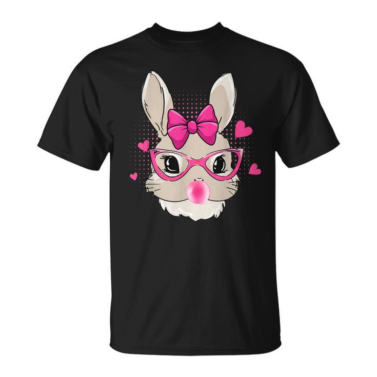Cute Bunny Face Tie Bandana Heart Glasses Bubblegum Easter  Unisex T-Shirt