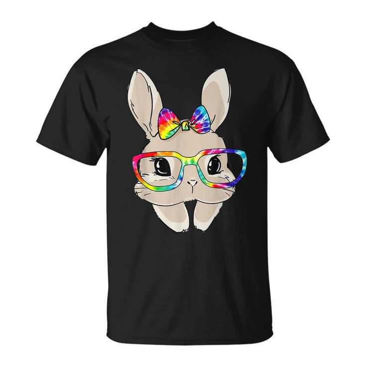 Cute Bunny Face Tie Dye Glasses Easter Day Kids Girls Adults  Unisex T-Shirt