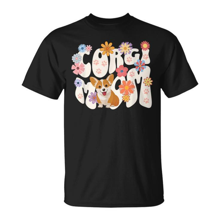 Cute Corgi Dog Mom Design Women  Unisex T-Shirt