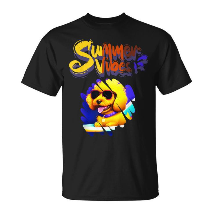 Cute Golden Retriever | Summer Vibes | Dog Wearing Glasses  Unisex T-Shirt