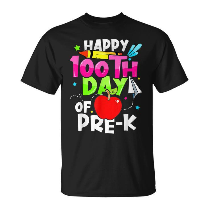 Cute Happy 100Th Day Of School Pre-K Teacher Student T-shirt