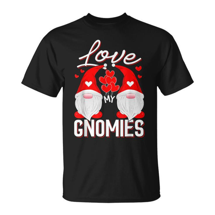 Cute Love My Gnomies Gnomes & Hearts Valentines Day T-Shirt