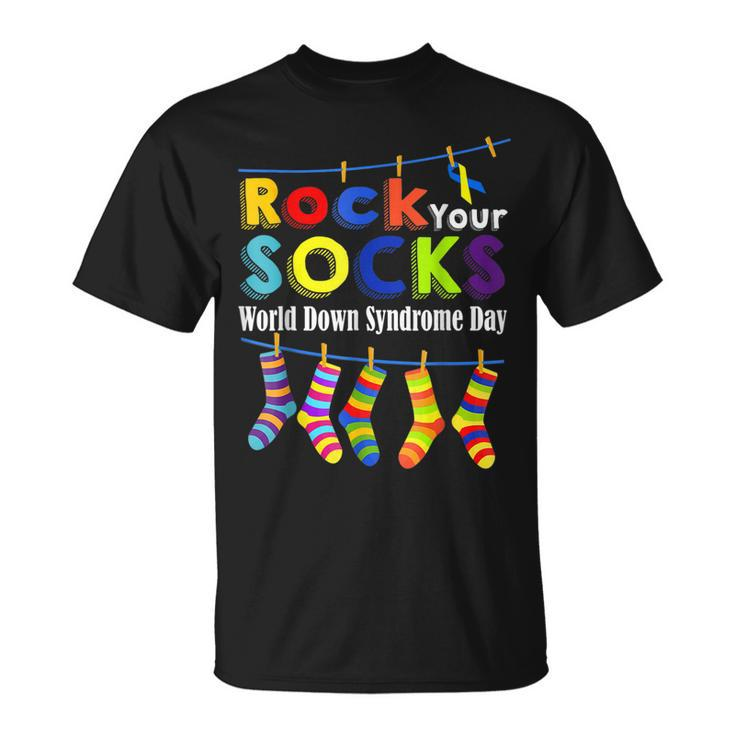 Cute Rock Your Socks 3 21 Trisomy 21 World Down Syndrome Day  Unisex T-Shirt