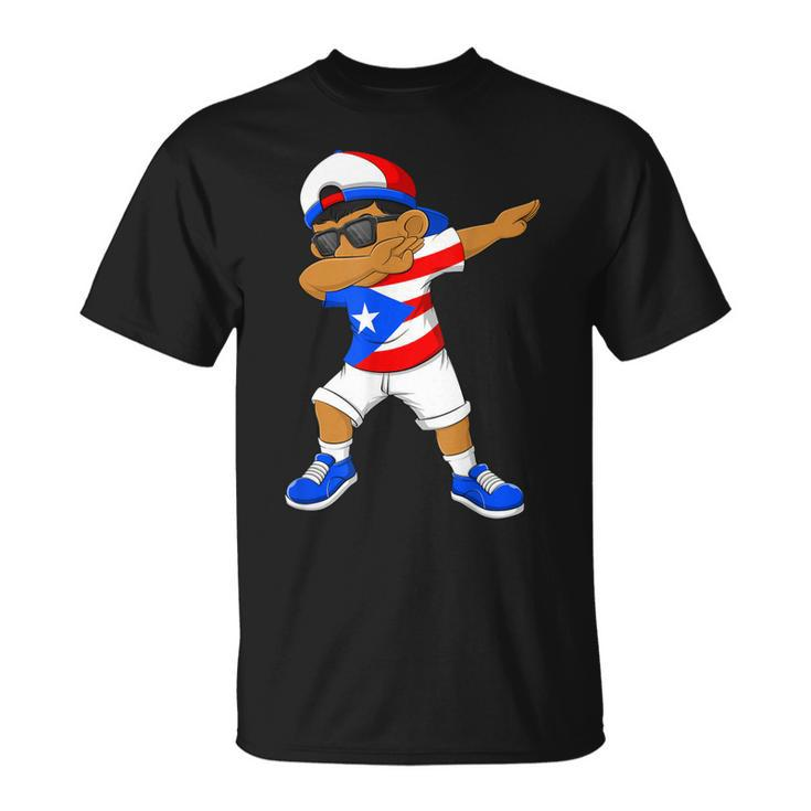 Dabbing Boy Puerto Rican Puerto Rico Flag Kids Dab Dance Unisex T-Shirt